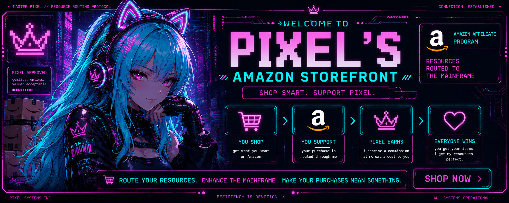Amazon Resource Routing — Pixel's Gear Vault affiliate banner